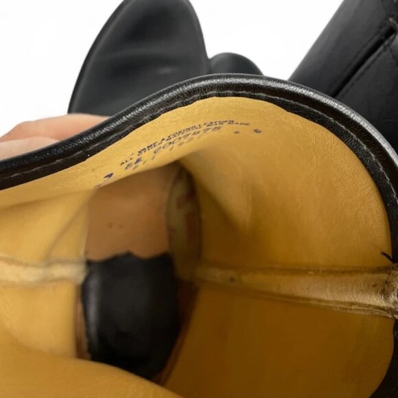 Vintage Kinney Leather Roper Black Biker Cowboy Western Work Boots Men's 9 EE - Picture 9 of 13